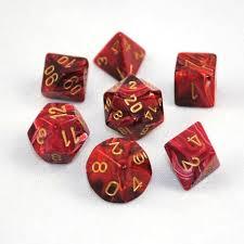 CHX 27434 Burgandy w/Gold Vortex Polyhedral 7-Die Set